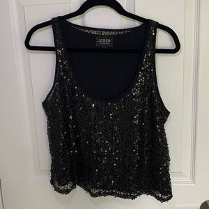 J Crew Collection Sequin black tank top size medium